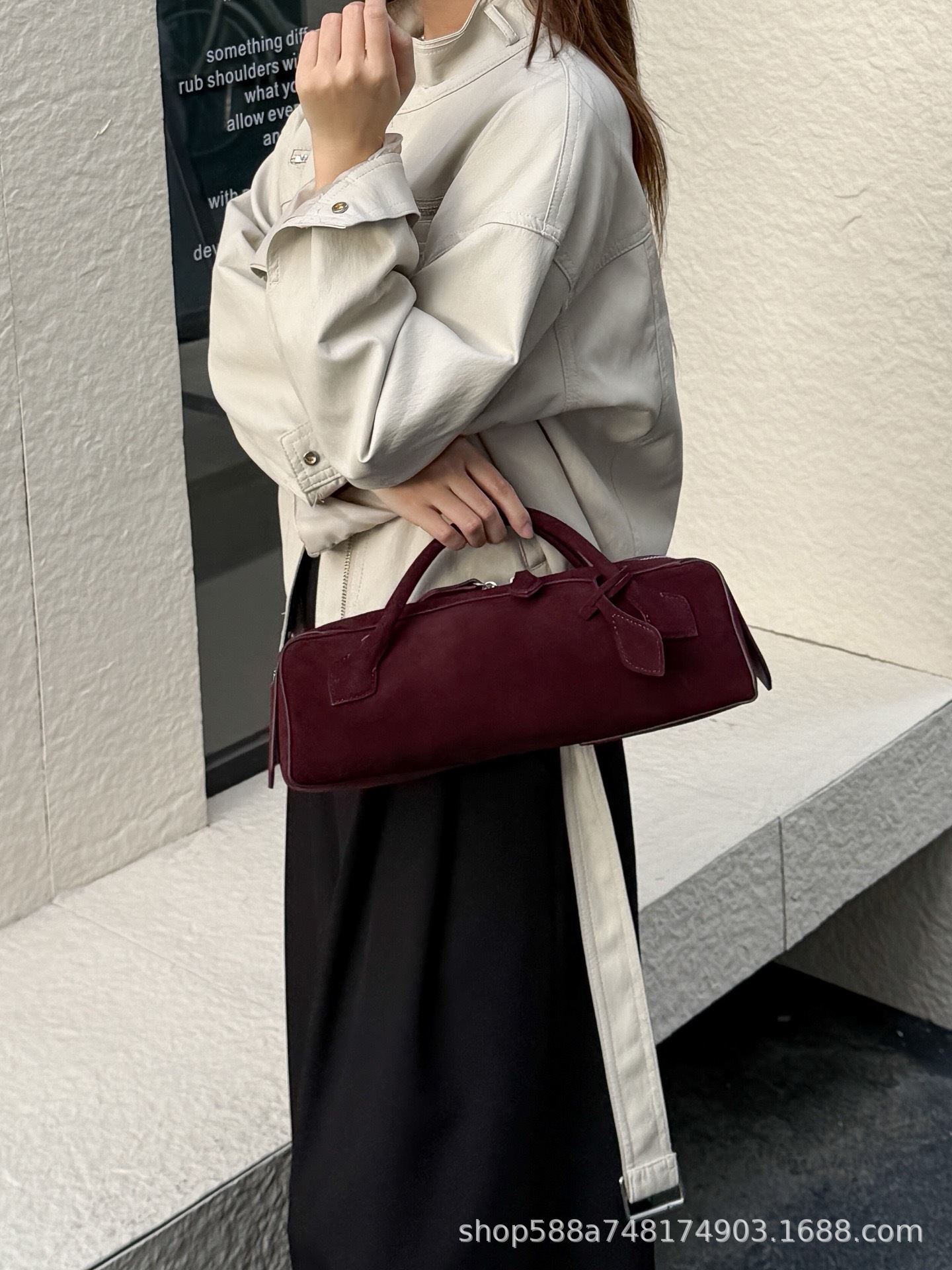 Frosted Cowhide Handbag For Women - High-End Niche Design Baguette Bag, French Vintage Shoulder And Crossbody Bag - Thumbnail 5