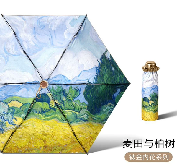 50% off gold glue-wheat fields and cypress trees