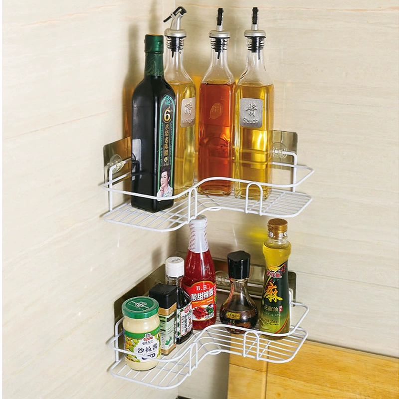 Pole -free corner hood, bathroom triangle, washing rack, dormitory, storage artifact toilet bathroom wall hanging frame