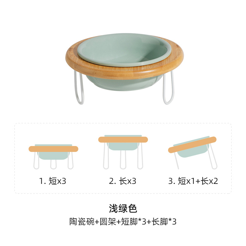 Tazón de gato de cerámica protección de pie de alta vértebra cervical gato tazón de comida gato perro gato cuenca bebedero tazón de cerámica para mascotas suministros para mascotas