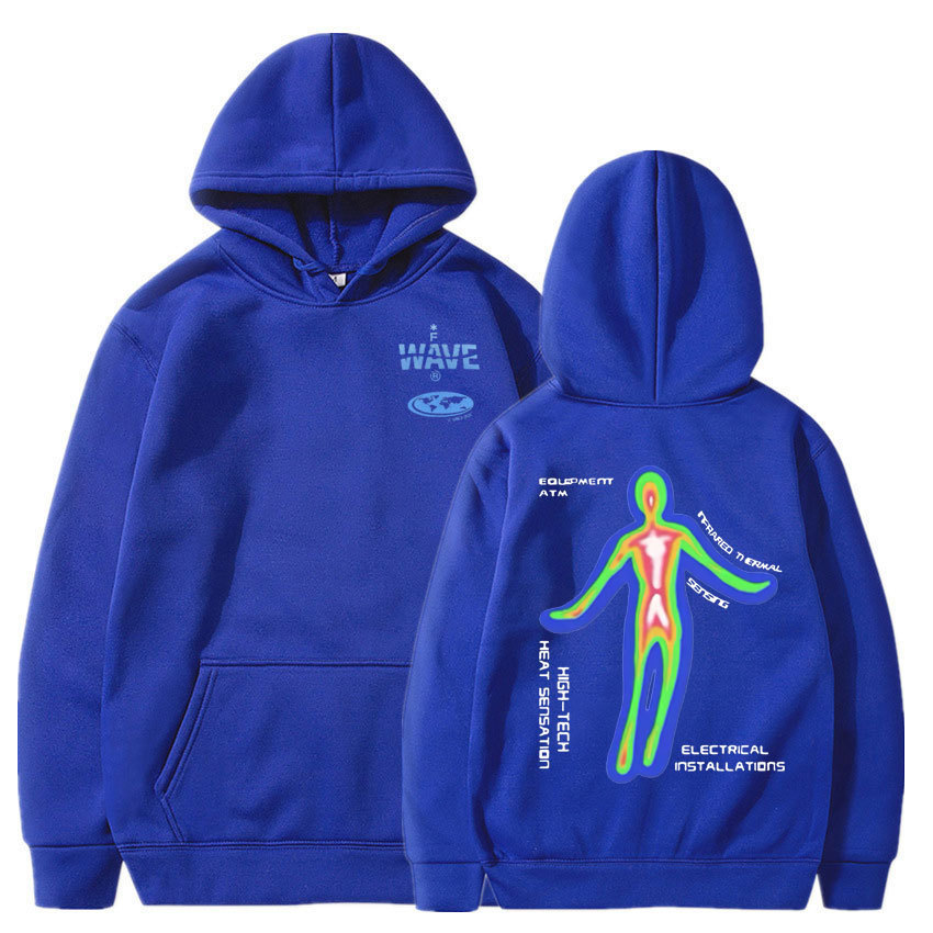 Skeleton Thermal Imaging Graphic Print Hoodie Men's Hip Hop