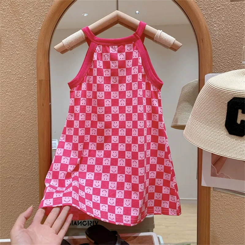 Летняя летняя одежда slipsdress юбка девочки без рукавов платье с рукавами пляжное платье детская одежда западный стиль корейский стиль