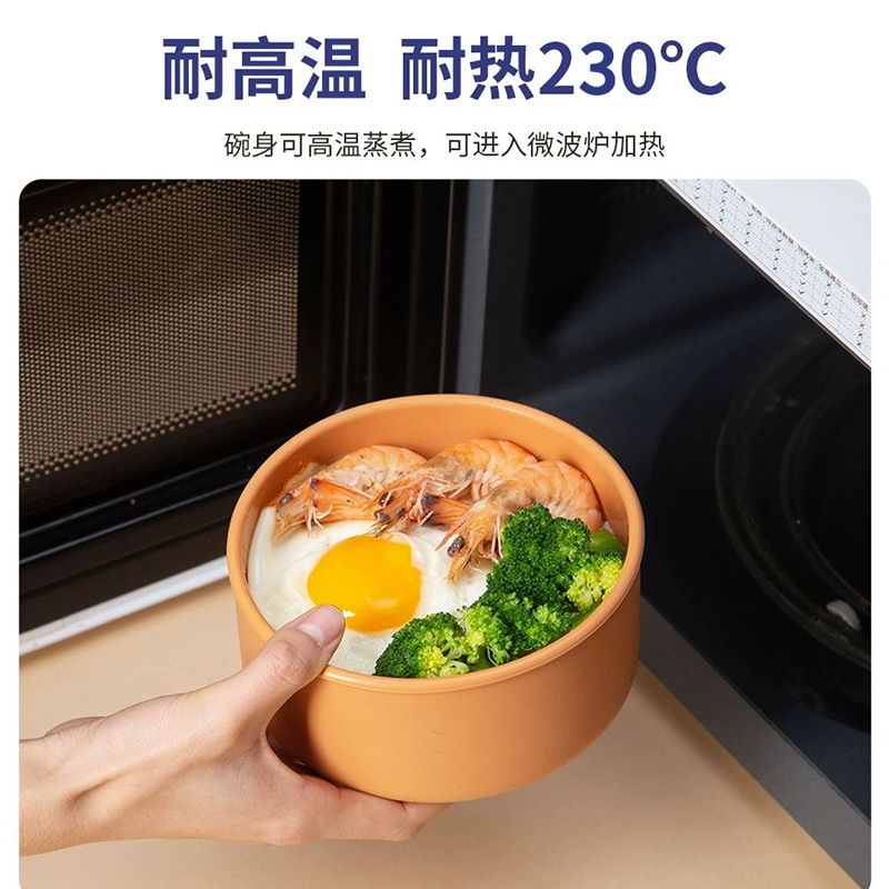En stock 700ml redondo de silicona caja de almuerzo de una sola capa sellada crujiente reutilizable horno de microondas calefacción caja de almuerzo