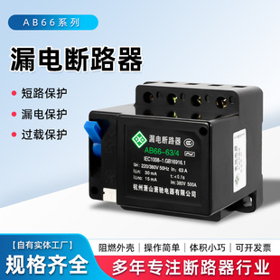 Manufacturer Wholesale Leakage Protector, Flame Retardant Shell, Complete Specifications, Heat-Resistant and Cold-Resistant Ab66 Series Leakage Circuit Breaker