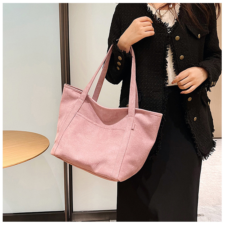 Tote Bag 2024 Autumn and Winter new trendy European and American simple matte solid color single-shoulder bag, handbag, fashionable women's bag undefined