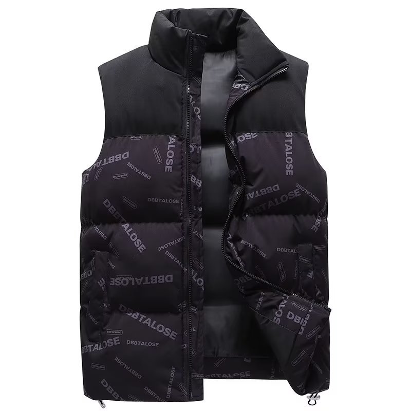 Chaqueta de plumón para hombre, chaleco de color sólido, abrigo de invierno, corte holgado, versátil, cálido, ropa exterior para parejas, cuello alto informal.