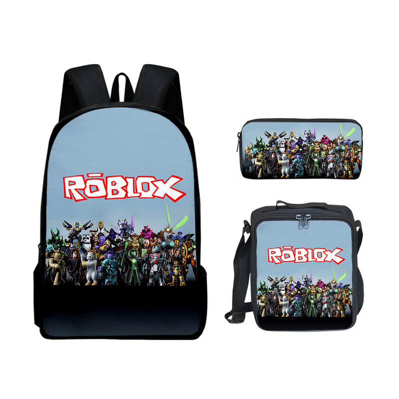 3D 新製品 Roblox 学生スクールバッグ ランチバッグ ペンシルバッグ Roblox プリント バックパック 3 点セット|undefined