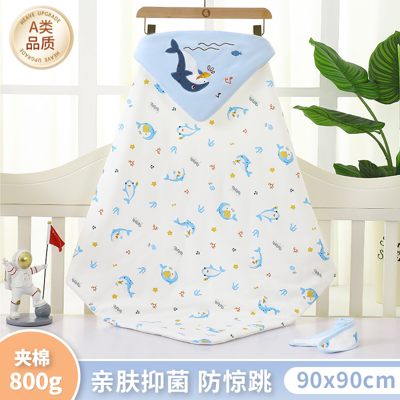 Newborn Baby Wrap Sheet, Newborn Baby Delivery Room, Four-Season Quilt, Pure Cotton Type a Swaddling Wrap, Spring & Fall Quilt