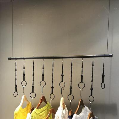couture Hanger a wire rope suspension clothes Shelf Women's wear Clothes hanger Display rack Beads Hooks Rings