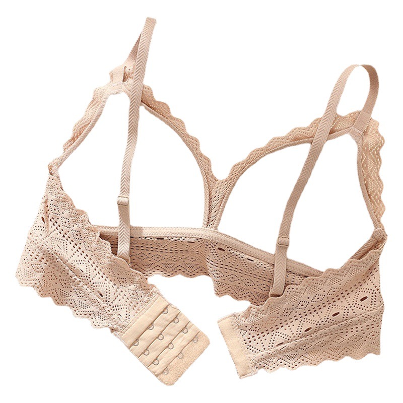 Triángulo francés taza de encaje sexy ropa interior inalámbrica delgada push up pequeño pecho cómodo sujetador transpirable BL082