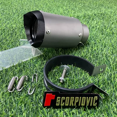 Motorcycle exhaust pipe | tail section general series - ar-titanium-alloy-tip-60mm-stainless-steel-clamp