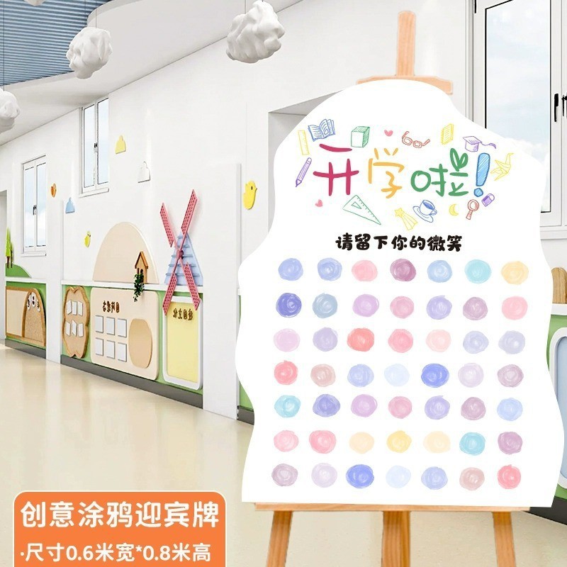 创意头像涂鸦迎宾区签名到墙订结婚礼布置开业店庆仪式感背景板|undefined