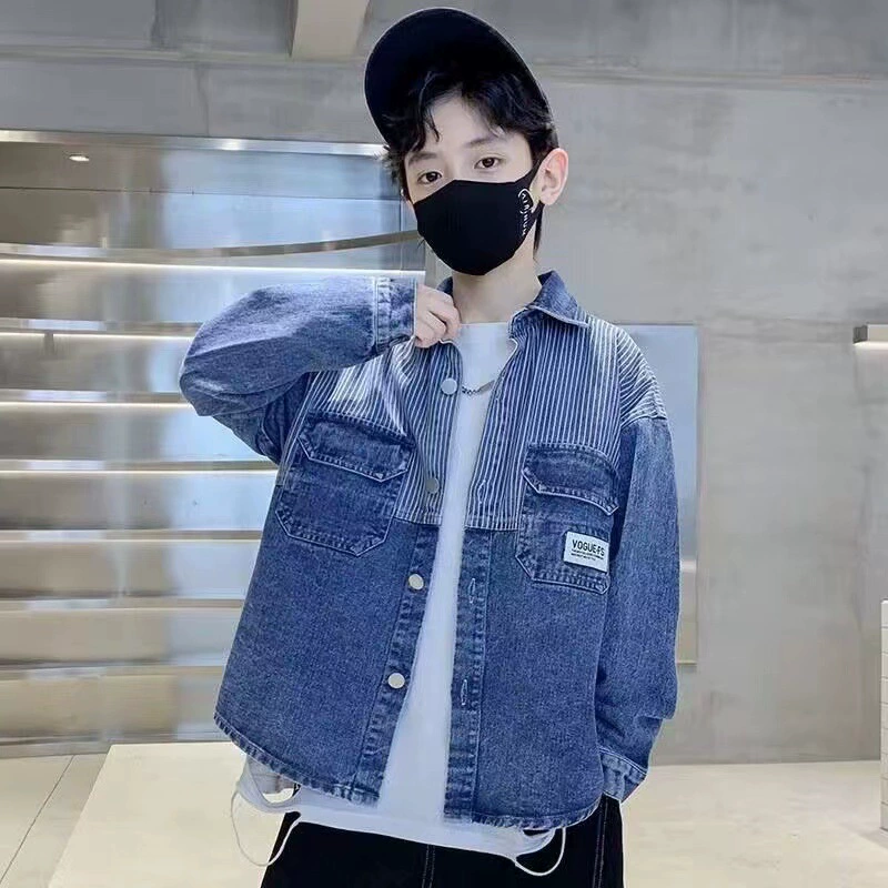 Детская одежда для мальчиков Весенняя одежда Весенняя осень 2025 Новый средний мальчик ковбой весенняя одежда для мальчиков взрывается на улице