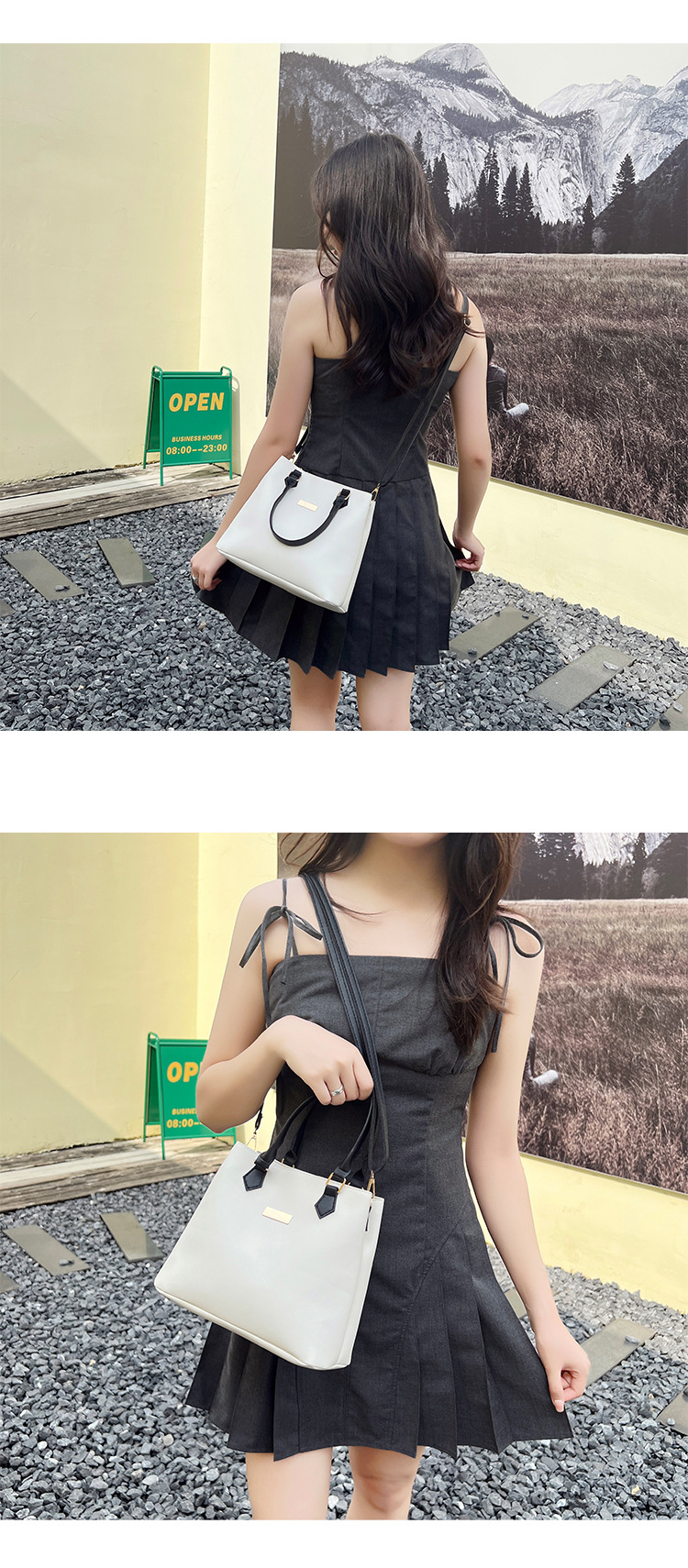 Women's Medium Pu Leather Solid Color Elegant Classic Style Zipper Crossbody Bag display picture 4