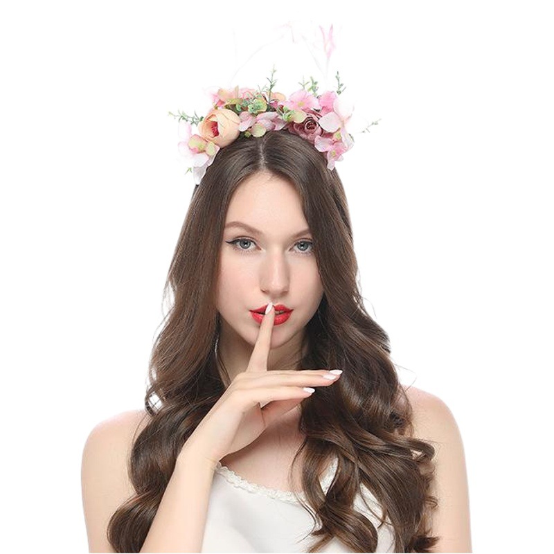 Pequeña hada rama mori exagerada flor accesorios para el cabello asta tocado accesorios para el cabello accesorios para la foto de los niños diadema de rendimiento