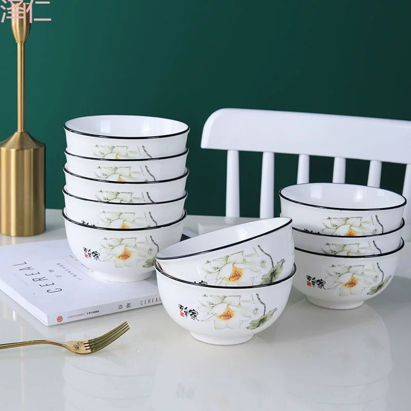 Ceramic big tableware for food, increased thickness, 10 pieces
