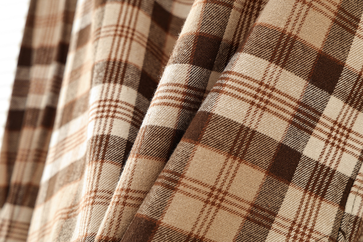 Zhao Lusi's Same Style 2025 Autumn And Winter New Women's College-style Plaid Turn-down Collar Long-sleeve Shirt_ecoleips.com
