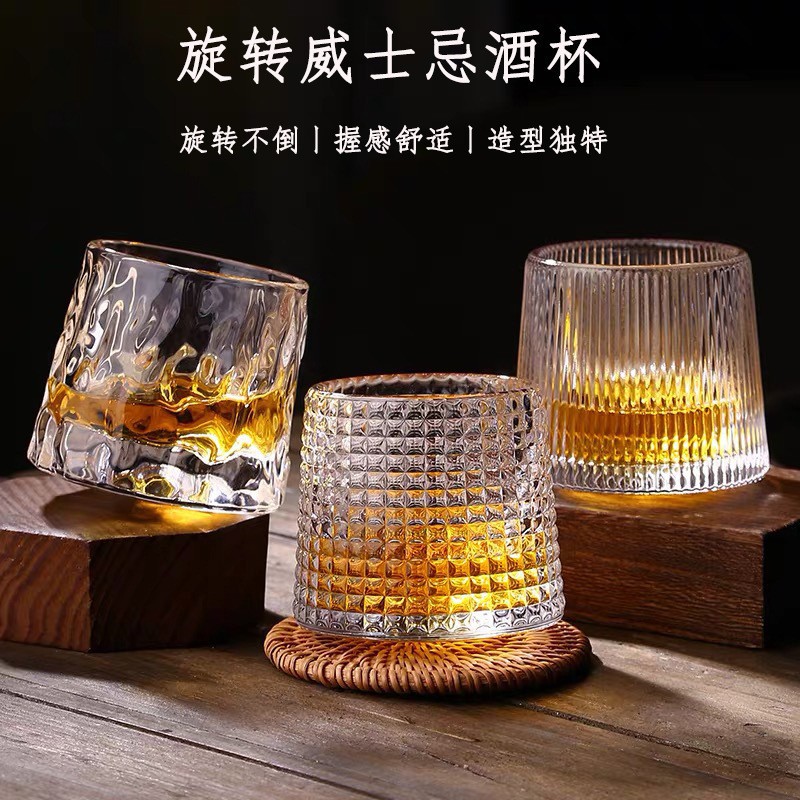 Internet celebrity thick rotation crystal glass INS wind Nordic…