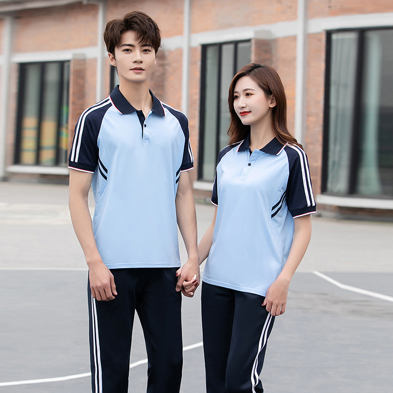 Junior high school students summer uniforms to map custom high school students Men's and women's short-sleeved group clothing performance clothing custom
