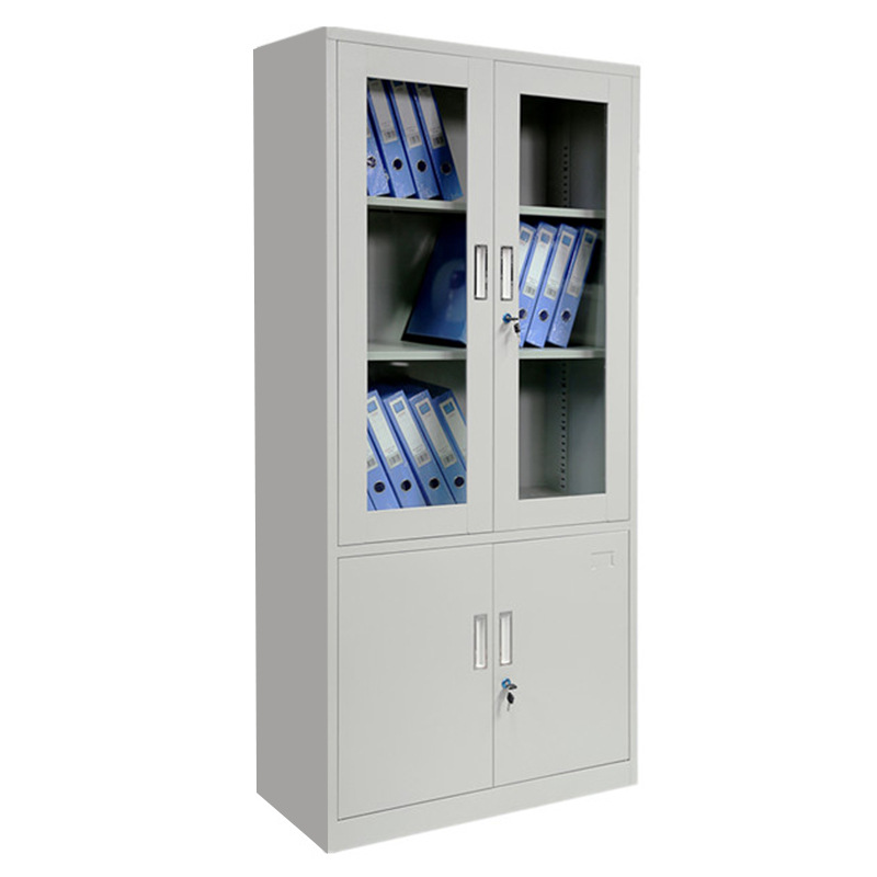 鋼製書類棚事務室資料棚財務証明棚鉄皮収納棚書類棚鍵付き低い棚メーカー