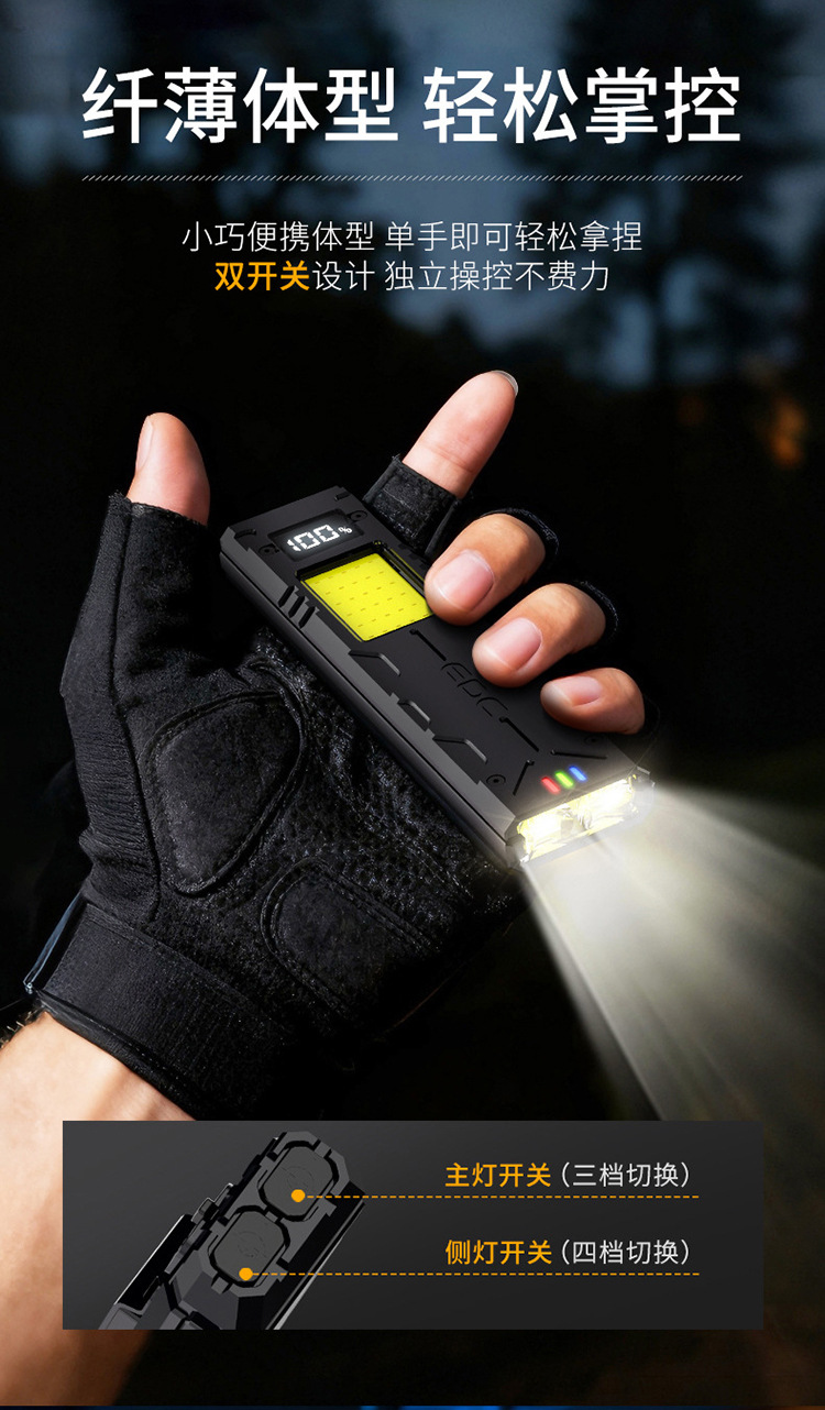 Multifunctional Mini Work Flashlight, Pocket Flashlight, Tactical Flashlight, Magnetic Clip, Portable Flashlight