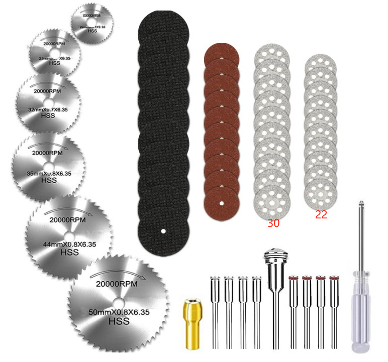 Suministro transfronterizo accesorios de taladro eléctrico traje de hoja de sierra de alta velocidad h2emery rebanada pieza de corte de resina rebanada redonda