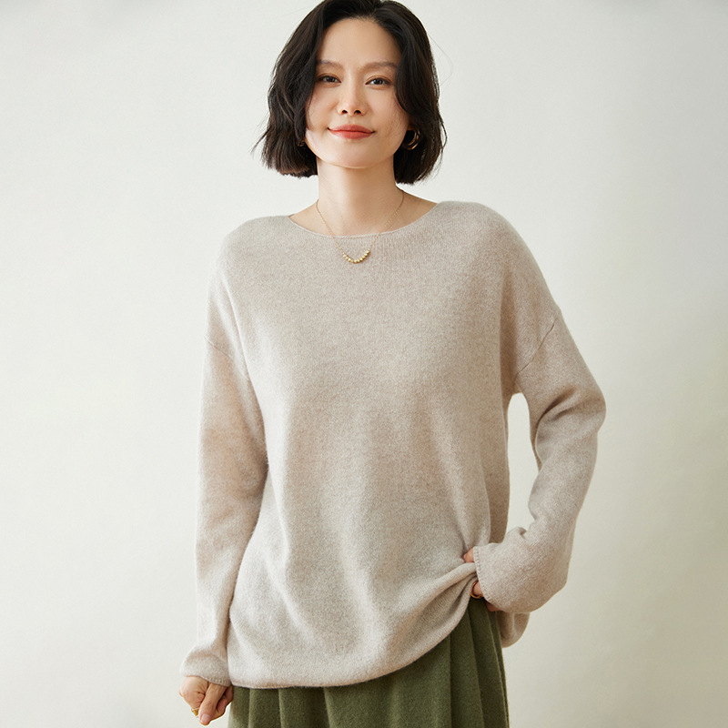 薄くて微透け感のあるカシミヤセーター女性用2024秋新作長袖ブラウスレイジースタイルニットトッププルオーバー|undefined