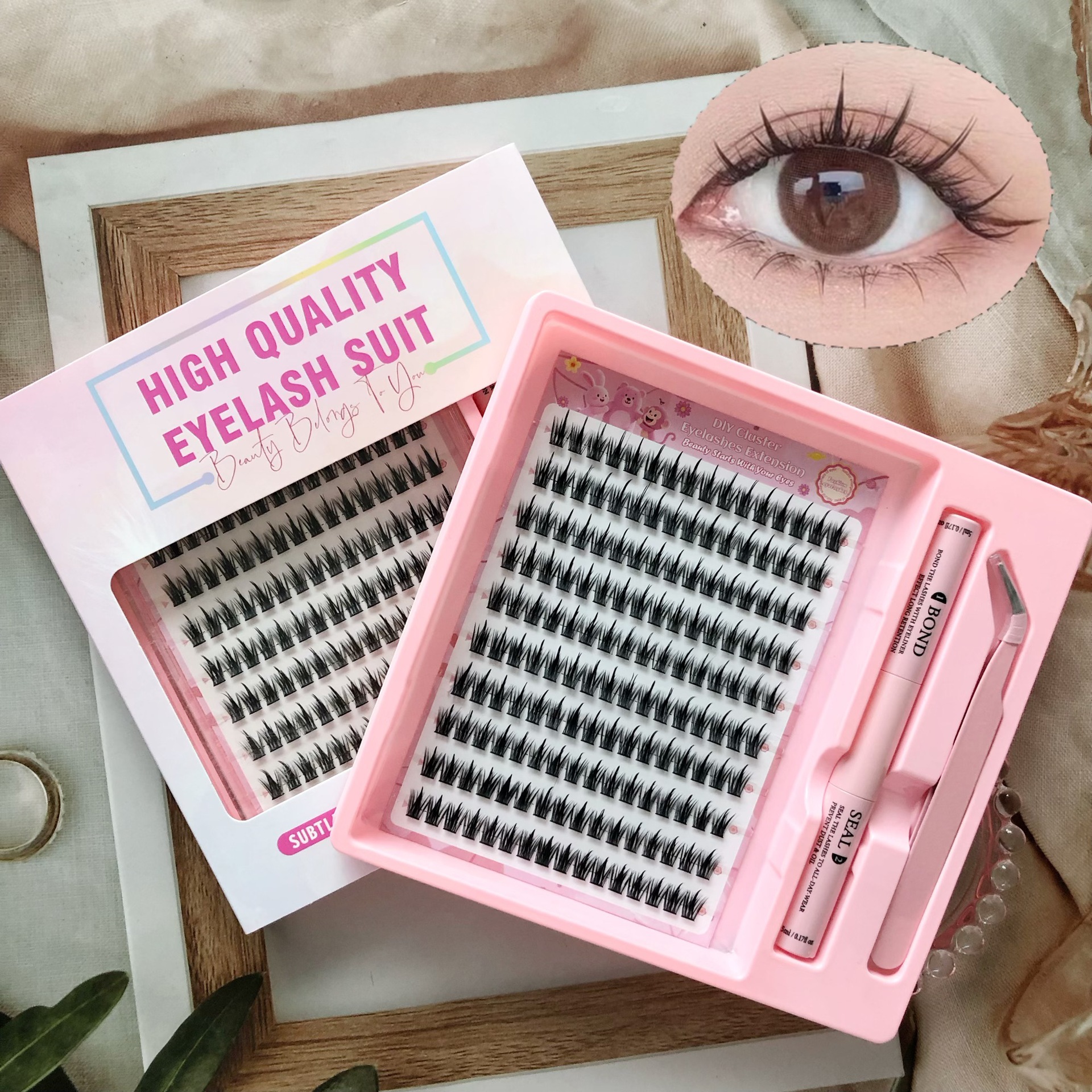 Transfronterizas pestañas falsas 30 - 100D comercio exterior caja de pestañas gruesas con pinzas de pegamento conjunto de pestañas falsas