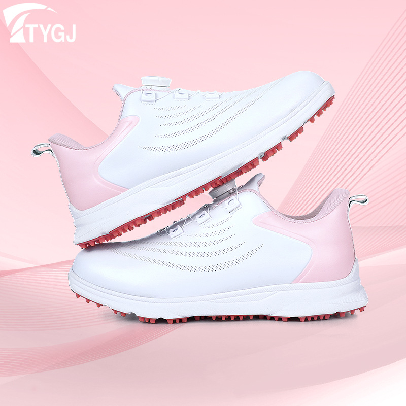 새로운 골프 신발 여성의 통기성 스포츠 신발 고정 네일 안티 슬립 방수 신발 여성 신발