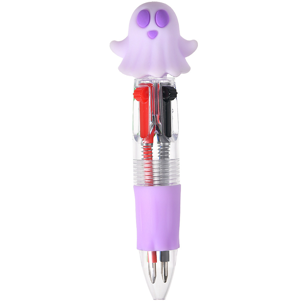 Serie de Halloween Bolígrafo de prensa de cuatro colores Mini bolígrafo lindo bolígrafo corto fácil de llevar Bolígrafo multicolor de la cuenta del estudiante