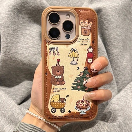 Cute Bear Christmas Tree Suitable for Apple 17Promax Mobile Phone Case 16/15Pro Anti-Fall 14/13/12/11 Cute Bear Christmas Tree Suitable for Apple 17Promax Mobile Phone Case 16/15Pro Anti-Fall 14/13/12/11