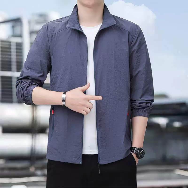 Wiletou 2025, новая летняя тонкая куртка, мужская свободная одежда с воротником-стойкой, защита от солнца, мужская повседневная спортивная одежда на открытом воздухе
