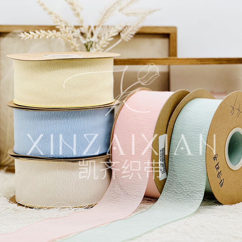 Color claro de alto nivel Jacquard nieve hilo decoración nieve hilo cinta cinta de seda regalo de embalaje floral cinta de cabello