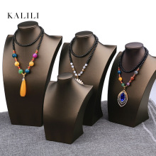 珠宝项链展示架模特脖子人像珠宝首饰吊坠架道具饰品香槟棕立体架