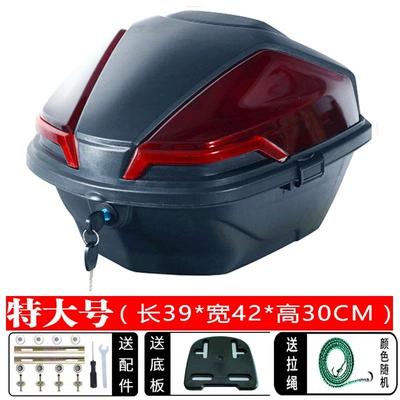 Electric Vehicle Trunk, Motorcycle Tail — Motorcycle trunk - large-size-f50-maroon-plus-large-thickened-side-buckle-version-side-buckle-red-and-black-randomly-distributed