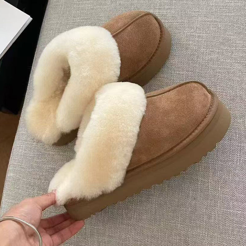 Cross-Border Sheepskin Integrated Snow Boots Thick-Soled Star Slippers Home Closed-Toe Cotton Slippers 3cm Thick-Soled Autumn and Winter Slippers Cross-Border Sheepskin Integrated Snow Boots Thick-Soled Star Slippers Home Closed-Toe Cotton Slippers 3cm Thick-Soled Autumn and Winter Slippers