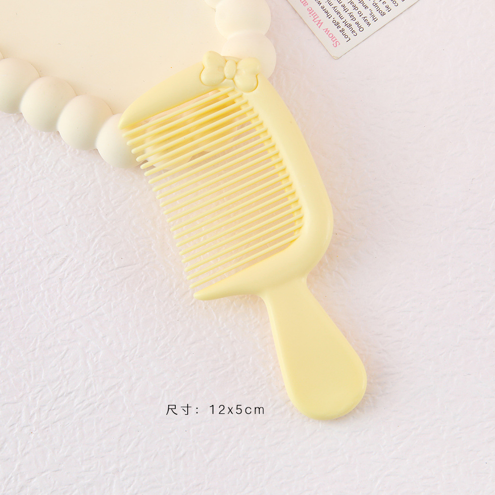 Mini Peine para Cabello con Moño de Plástico Portátil con Mango para Uso Doméstico y Estudiantes