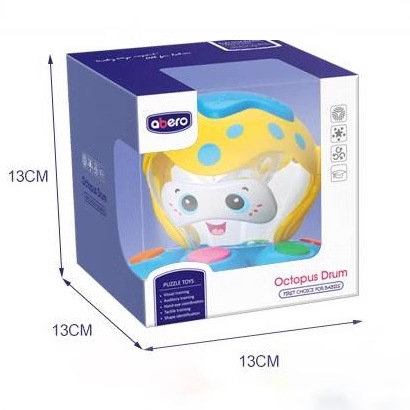 跨境婴幼儿玩具阿贝鲁儿童灯光电动玩具宝宝启蒙迷你章鱼手拍鼓