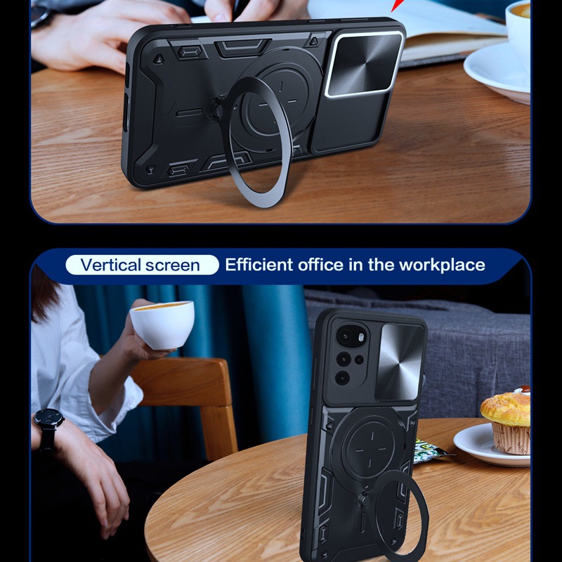 Rugged Phone Case With Ring Bracket For Moto Edge 40 Pro And G73_voghion.com