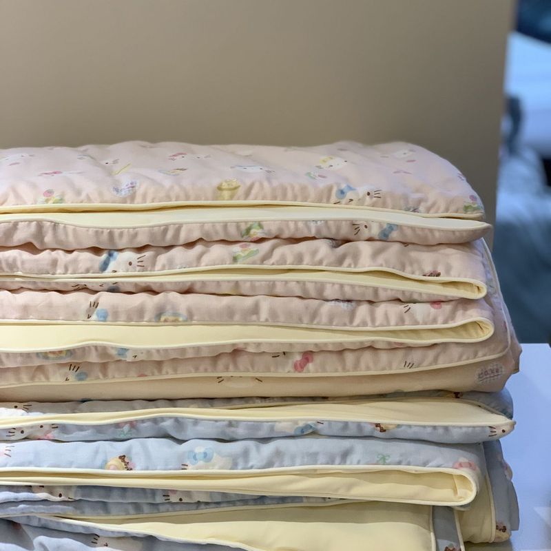 韩国大鹅A类卡通可爱全棉双层纱凉感夏凉被 可水洗冰丝薄被空调被|undefined