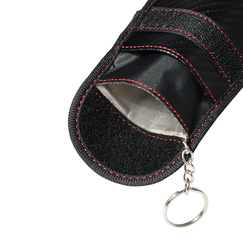 Estuche para llaves de fibra de carbono transfronterizo Estuche blindado pequeño Bolso blindado de señal de llave de automóvil multifuncional Monedero