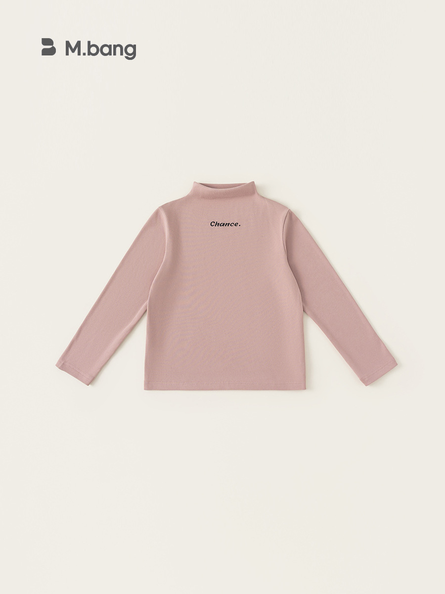 Youbao ropa para niños camisa de fondo de cuello medio alto para niños otoño e invierno nuevo top de manga larga para niñas camiseta interior de niño de color sólido