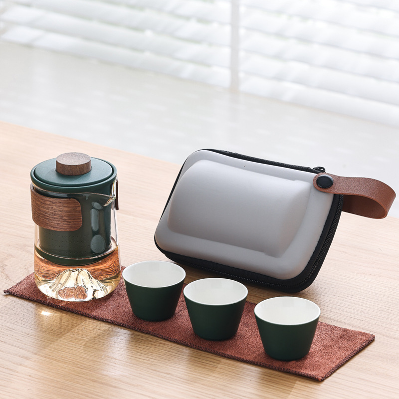 Juego de Té Portátil de Viaje de Cerámica Portátil para Aire Libre