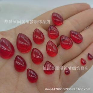 4x 6 5x 7 6x 8~25mm red glass drop flat bottom ring Ruby-like glass crystal drop-shaped beads