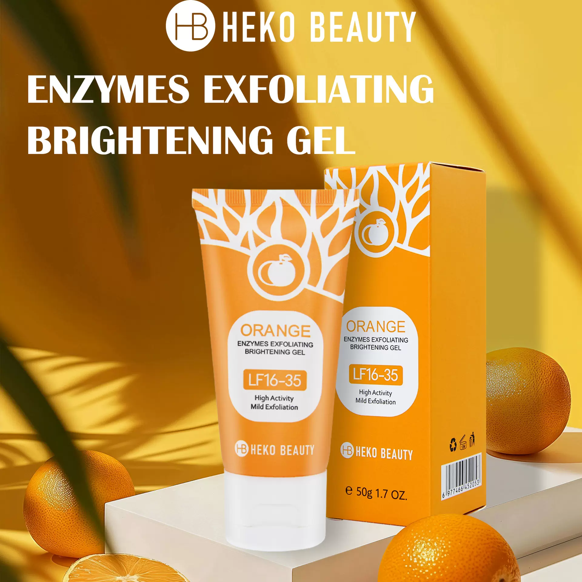 HEKO BEAUTY香橙去角质亮肤凝胶柔嫩肌肤去鸡皮深层清洁跨境外贸