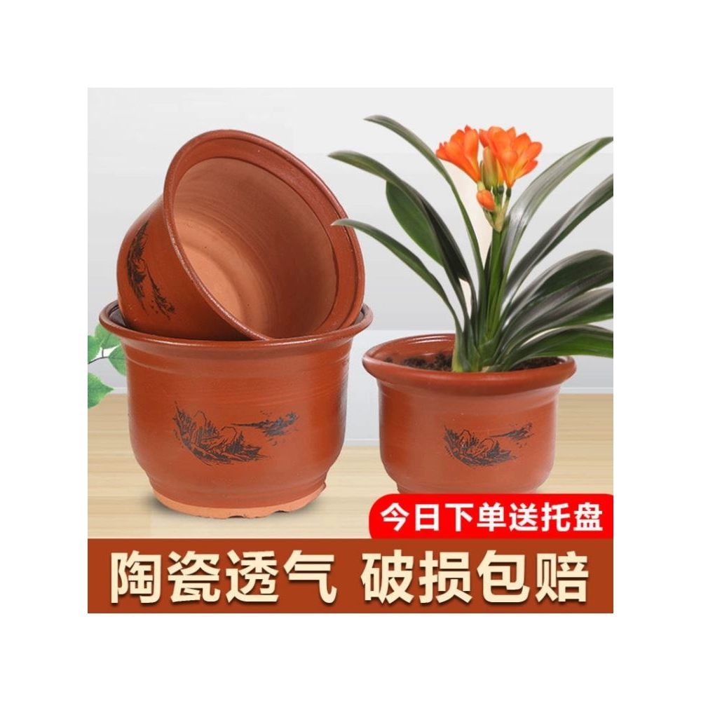 Домашние фиолетовые керамические цветочные горшки из песка, специальная распродажа, очень большие глиняные цветочные горшки, каменные напольные горшки для бонсай и орхидей