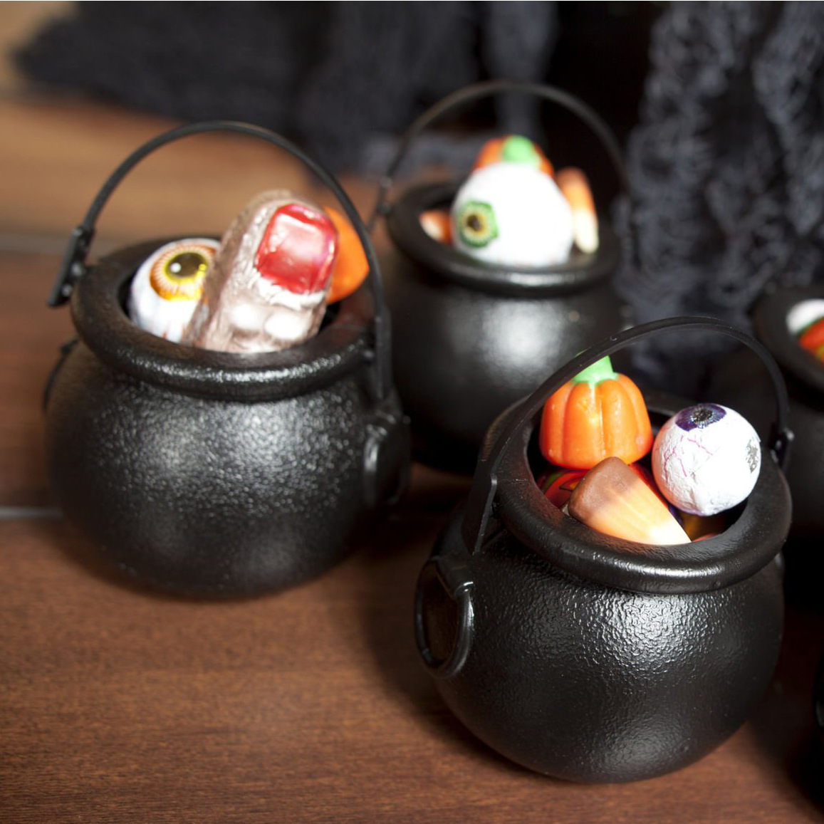 Transfronterizos barril de bruja de Halloween barril de caramelo de Halloween decoración de baile barril negro barril de bruja de niños