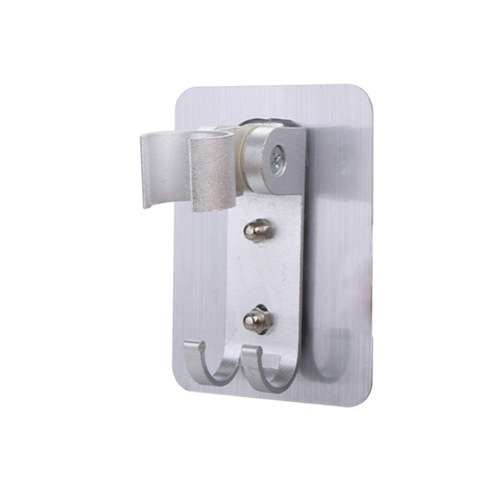 Space aluminum punch-free shower hook bracket silver adjustable bathroom shower head hose fixed base