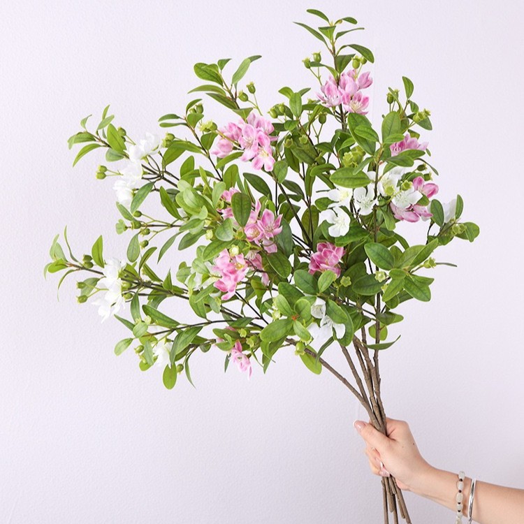 仿真花桃金娘捻子叶仿真绿植小清新假花家居客厅酒店插花装饰摆件