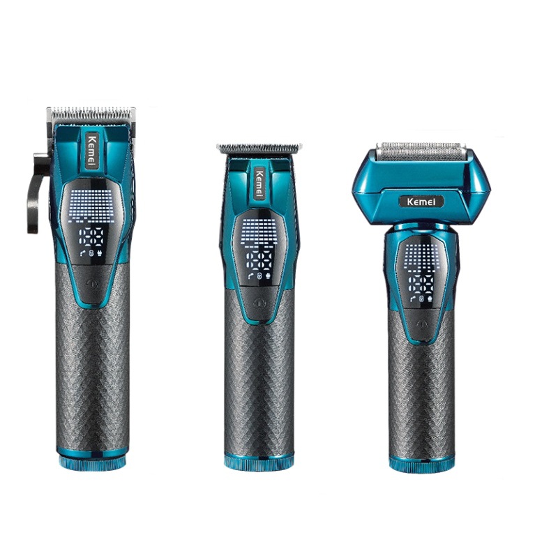 Cortadora de pelo eléctrica Kemei, portátil, de liberación rápida, con batería recargable, recortadora de pelo, set de afeitado para hombres, cortadora eléctrica